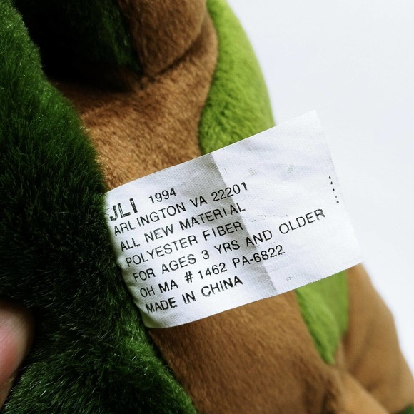 JLI Green Plush TURTLE 1994 Cute 13" Realistic Stuffed Animal - Picture 6 of 6